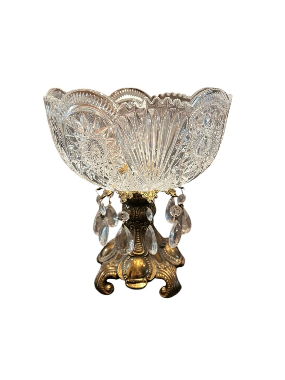Vintage crystal centerpiece bowl